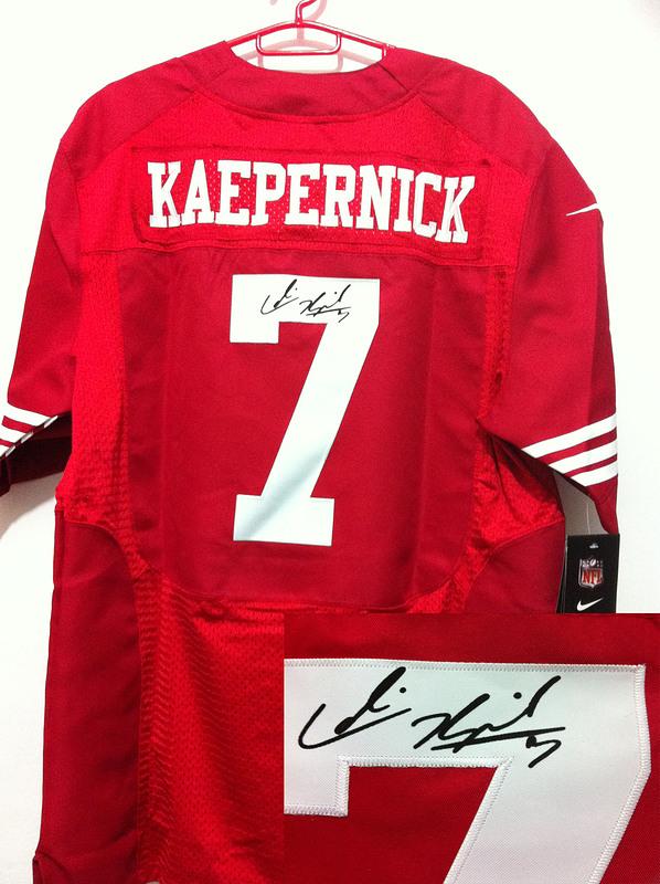 Nike San Francisco 49ers 7 Colin Kaepernick Red Signed Elite NFL Jerseys Cheap