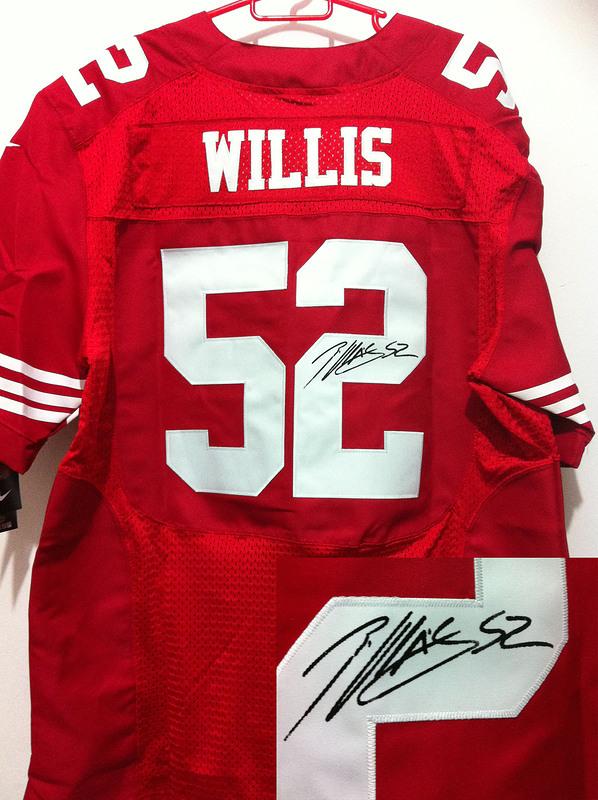 Nike San Francisco 49ers 52 Patrick Willis Red Signed Elite NFL Jerseys Cheap