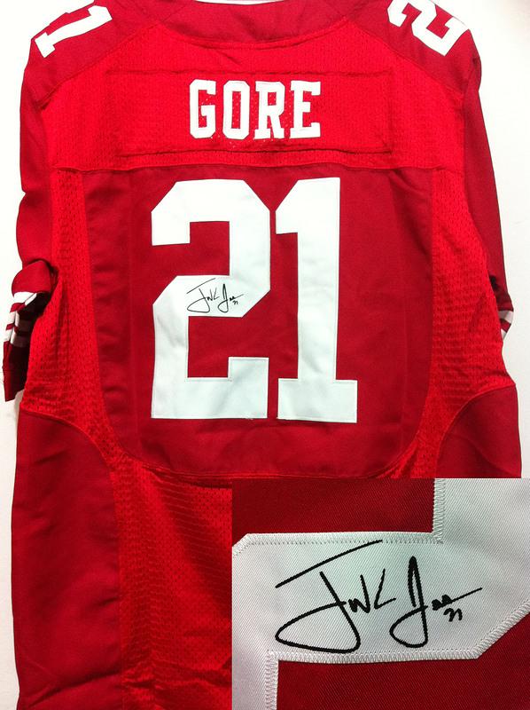Nike San Francisco 49ers 21 Frank Gore Red Signed Elite NFL Jerseys Cheap