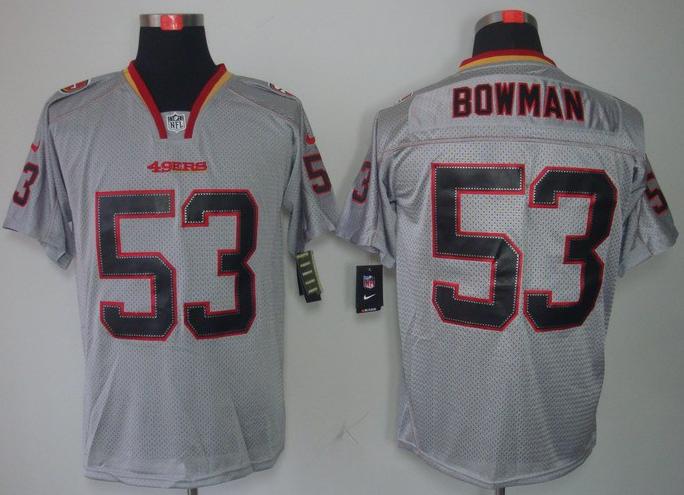 Nike San Francisco 49ers #53 NaVorro Bowman Grey Lights Out NFL Jerseys Cheap