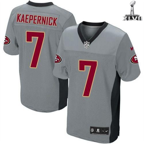 Nike San Francisco 49ers 7 Colin Kaepernick Elite Grey Shadow 2013 Super Bowl NFL Jersey Cheap