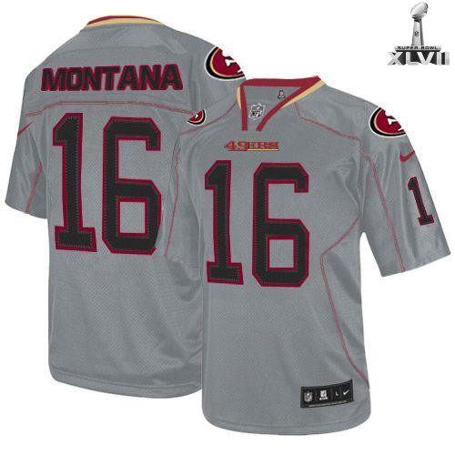 Nike San Francisco 49ers 16 Joe Montana Elite Lights Out Grey 2013 Super Bowl NFL Jersey Cheap