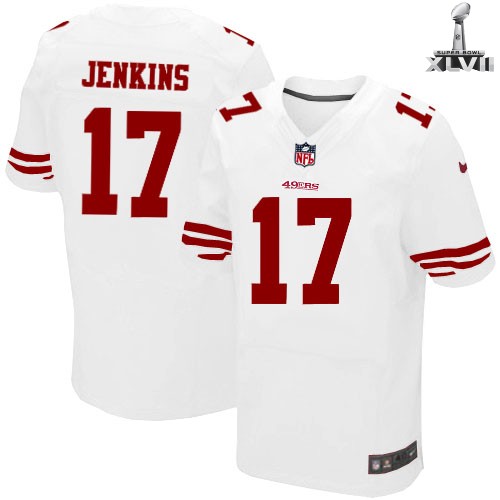 Nike San Francisco 49ers 17 A J Jenkins Elite White 2013 Super Bowl NFL Jersey Cheap