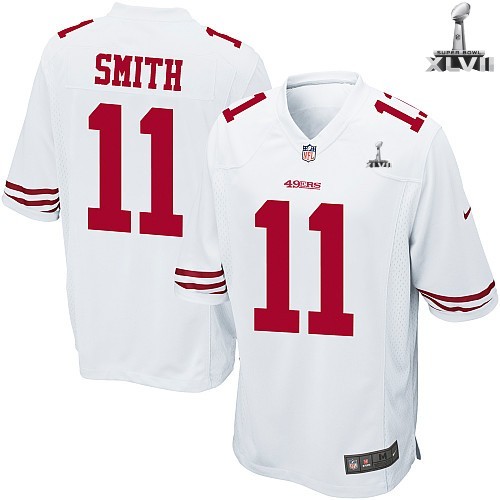 Nike San Francisco 49ers 11 Alex Smith Game White 2013 Super Bowl NFL Jersey Cheap