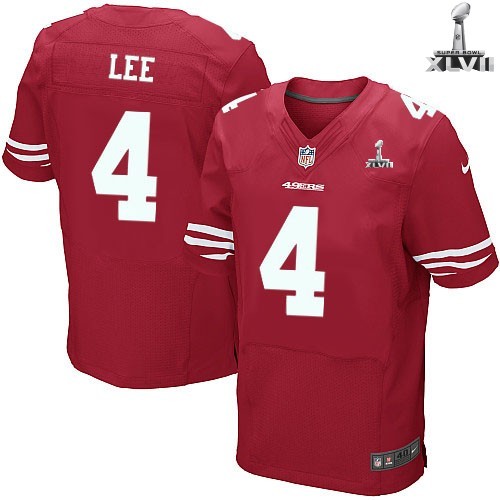 Nike San Francisco 49ers 4 Andy Lee Elite Red 2013 Super Bowl NFL Jersey Cheap