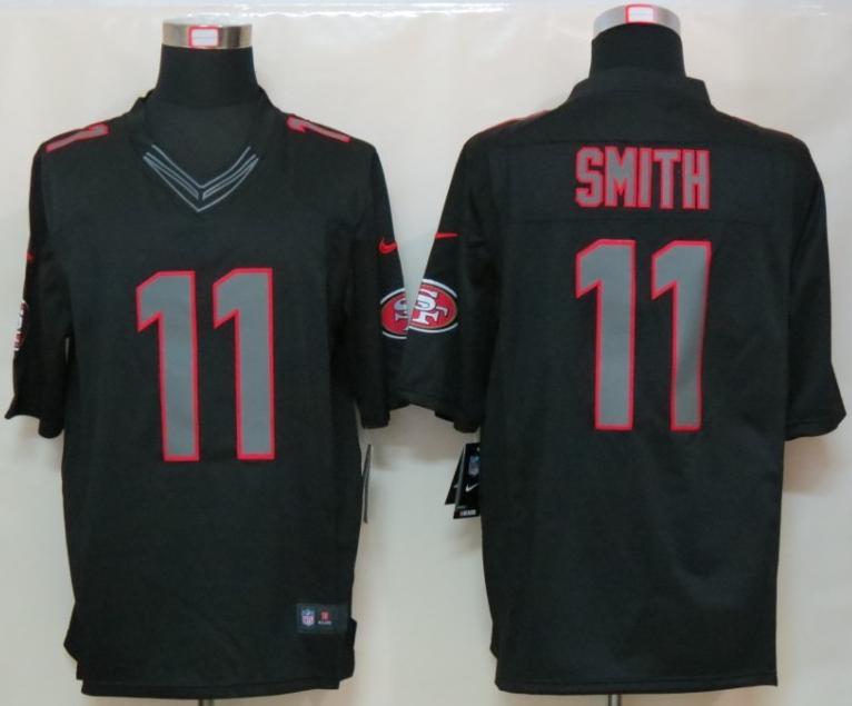 Nike San Francisco 49ers 11 Alex Smith Black Impact Game LIMITED NFL Jerseys Cheap
