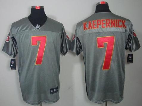 Nike San Francisco 49ers 7 Colin Kaepernick Grey Shadow NFL Jerseys Cheap