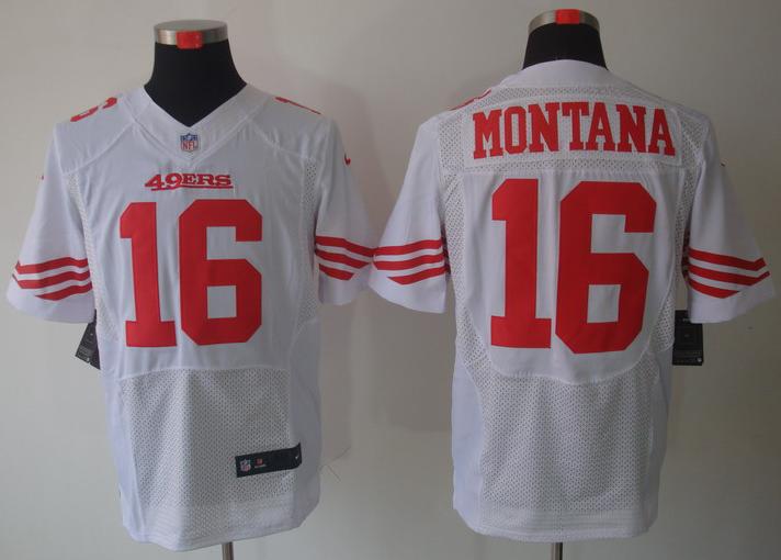 Nike San Francisco 49ers 16 Joe Montana White Elite NFL Jerseys Cheap