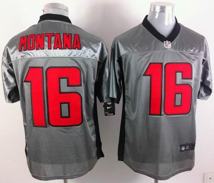 Nike San Francisco 49ers 16 Joe Montana Grey Shadow NFL Jerseys Cheap