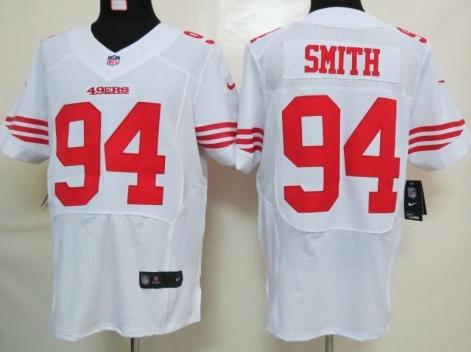 Nike San Francisco 49ers #94 Justin Smith White Elite Nike NFL Jerseys Cheap