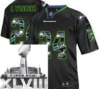 Nike Seattle Seahawks 24 Marshawn Lynch Lights Out Black NFL Elite 2014 Super Bowl XLVIII NFL Jerseys Cheap