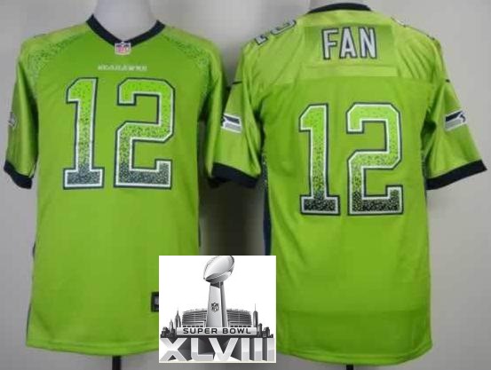 Nike Seattle Seahawks 12 Fan Green Drift Fashion Elite 2014 Super Bowl XLVIII NFL Jerseys Cheap