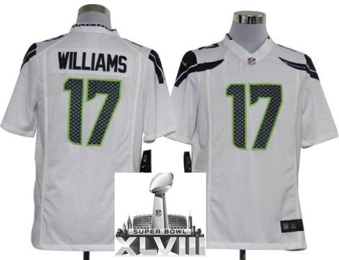 Nike Seattle Seahawks 17 Mike Williams White Game 2014 Super Bowl XLVIII NFL Jerseys Cheap