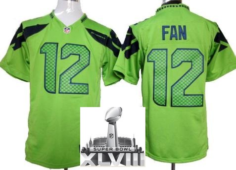 Nike Seattle Seahawks 12 Fan Green Game 2014 Super Bowl XLVIII NFL Jerseys Cheap