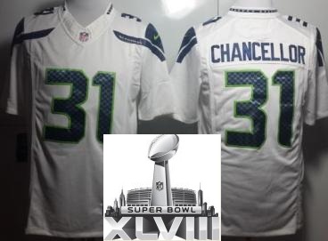 Nike Seattle Seahawks 31 Kam Chancellor White Limited 2014 Super Bowl XLVIII NFL Jerseys Cheap