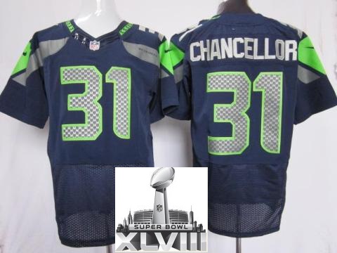 Nike Seattle Seahawks 31 Kam Chancellor Blue Elite 2014 Super Bowl XLVIII NFL Jerseys Cheap