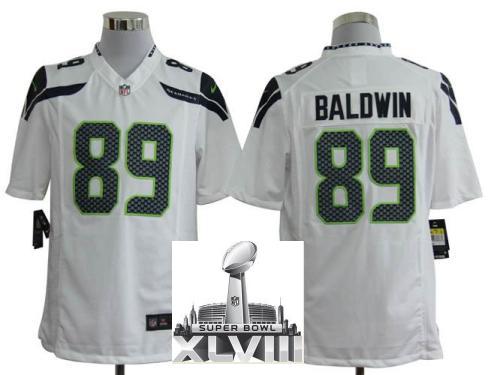 Nike Seattle Seahawks 89 Doug Baldwin White Game 2014 Super Bowl XLVIII NFL Jerseys Cheap