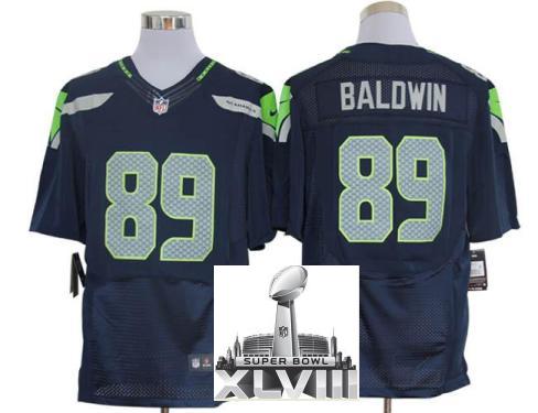 Nike Seattle Seahawks 89 Doug Baldwin Blue Elite 2014 Super Bowl XLVIII NFL Jerseys Cheap