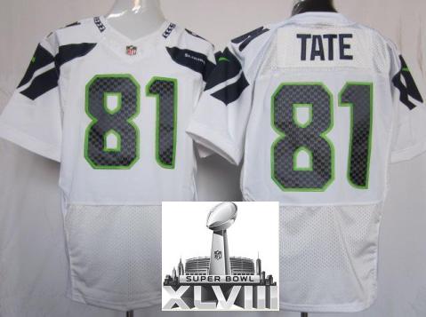 Nike Seattle Seahawks 81 Golden Tate White Elite 2014 Super Bowl XLVIII NFL Jerseys Cheap