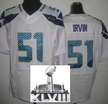 Nike Seattle Seahawks 51 Bruce Irvin White Elite 2014 Super Bowl XLVIII NFL Jerseys Cheap