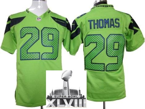 Nike Seattle Seahawks 29 Earl Thomas Green Game 2014 Super Bowl XLVIII NFL Jerseys Cheap