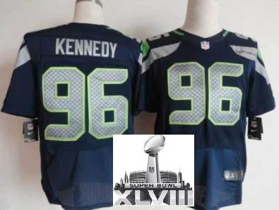 Nike Seattle Seahawks 96 Kennedy Blue Elite 2014 Super Bowl XLVIII NFL Jerseys Cheap