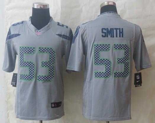 Nike Seattle Seahawks #53 Malcolm Smith Grey LIMITED NFL Jerseys Cheap