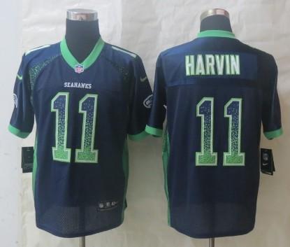 Nike Seattle Seahawks 11 Percy Harvin Blue Drift Fashion Elite NFL Jerseys Cheap