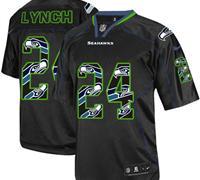 Nike Seattle Seahawks #24 Marshawn Lynch Lights Out Black NFL Elite Jersey Cheap