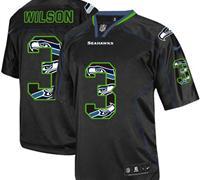 Nike Seattle Seahawks #3 Russell Wilson Lights Out Black NFL Elite Jersey Cheap