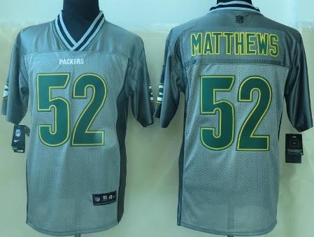Nike Green Bay Packers 52 Clay Matthews Elite Grey Vapor NFL Jersey Cheap