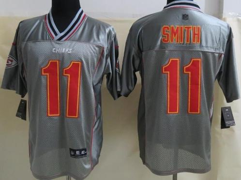 Nike Kansas City Chiefs 11 Alex Smith Elite Grey Vapor NFL Jersey Cheap