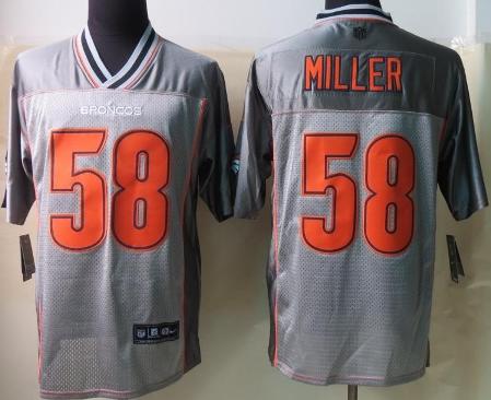 Nike Denver Broncos 58 Von Miller Elite Grey Vapor NFL Jersey Cheap