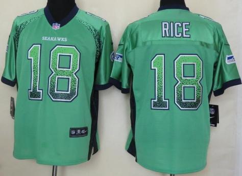 Nike Seattle Seahawks 18 Sidney Rice Green Drift Fashion Elite NFL Jerseys Cheap