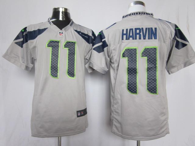 Nike Seattle Seahawks 11 Percy Harvin Grey Game NFL Jerseys Cheap