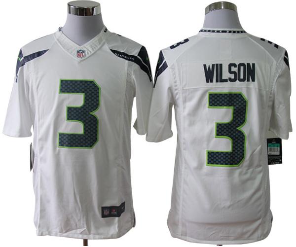 Nike Seattle Seahawks #3 Russell Wilson White Game LIMITED NFL Jerseys Cheap