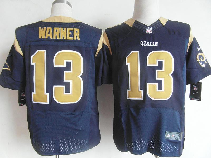 Nike St.Louis Rams 13 Kurt Warner Blue Elite NFL Football Jerseys Cheap