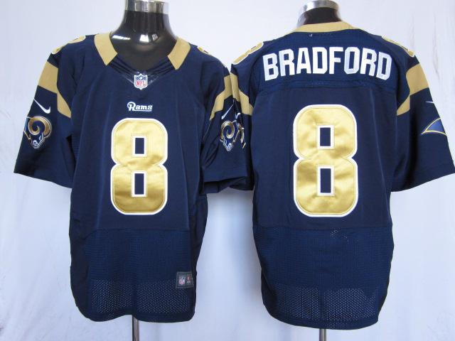 Nike St. Louis Rams 8# Sam Bradford Dark Blue Elite Nike NFL Jerseys Cheap