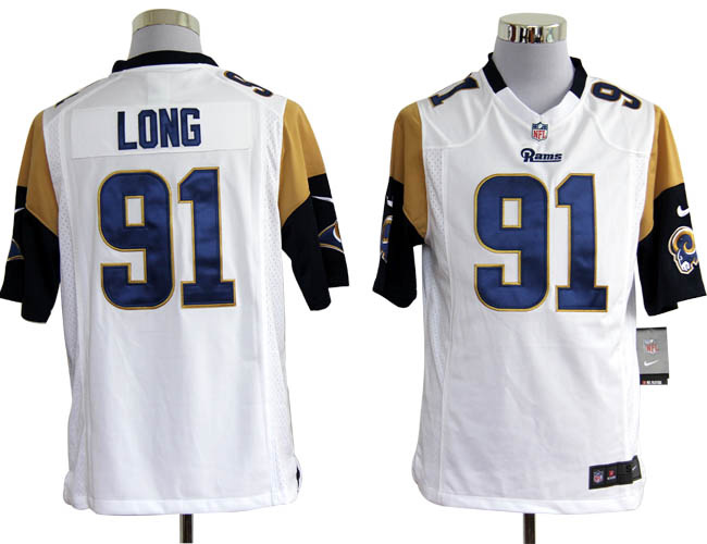 Nike St.Louis Rams 91# Chris Long White Nike NFL Jerseys Cheap