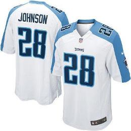 Nike Tennessee Titans 28 Chris Johnson White Game NFL Jerseys Cheap