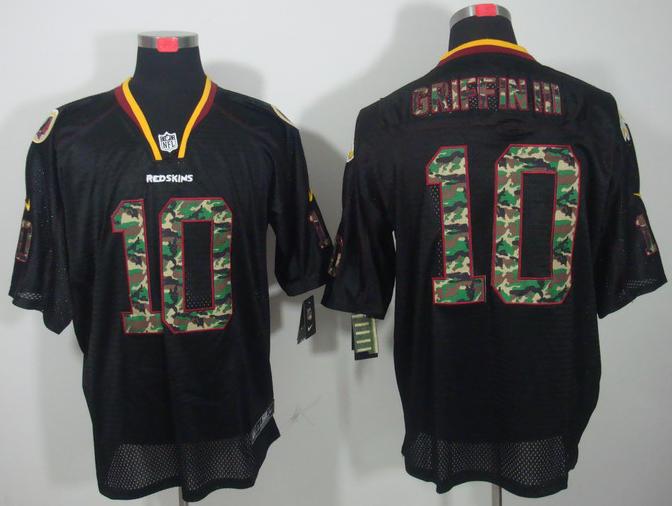 Nike Washington Redskins 10# Robert Griffin III Black Camo Fashion Elite NFL Jerseys Camo Number Cheap