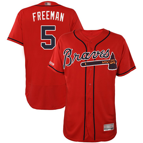 Braves #5 Freddie Freeman Red Flexbase Authentic Collection Stitched Baseball Jersey
