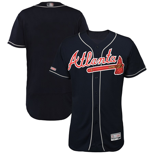 Braves Blank Navy Blue Flexbase Authentic Collection Stitched Baseball Jersey