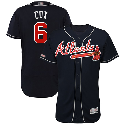 Braves #6 Bobby Cox Navy Blue Flexbase Authentic Collection Stitched Baseball Jersey
