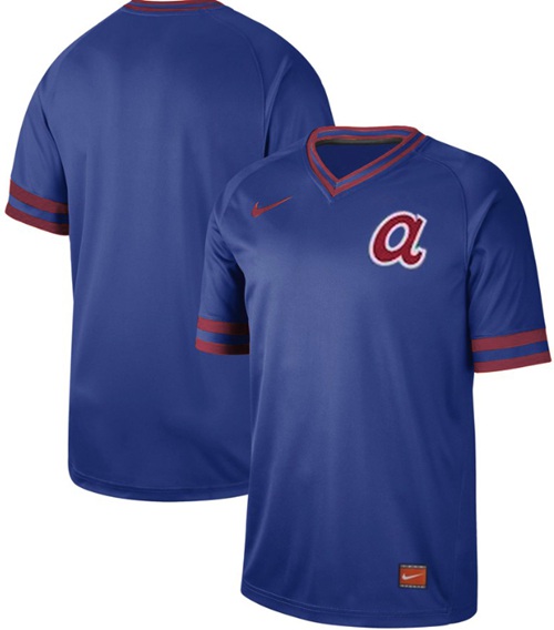 Braves Blank Royal Authentic Cooperstown Collection Stitched Baseball Jersey
