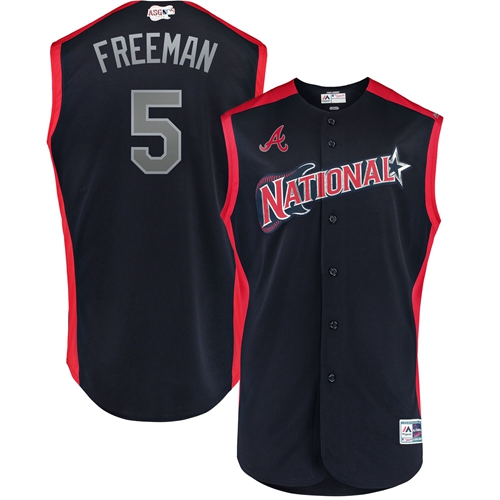Braves #5 Freddie Freeman Navy 2019 All-Star National League Stitched Baseball Jersey