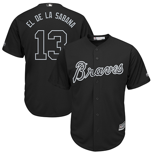 Braves #13 Ronald Acuna Jr. Black "El de la Sabana" Players Weekend Cool Base Stitched Baseball Jersey