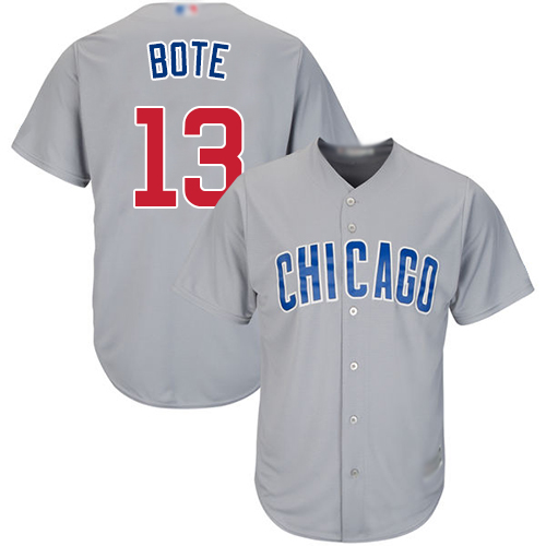 Cubs #13 David Bote Grey New Cool Base Stitched Baseball Jersey