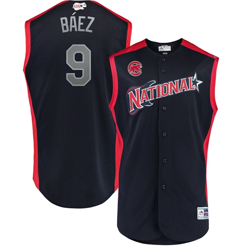 Cubs #9 Javier Baez Navy 2019 All-Star National League Stitched Baseball Jersey