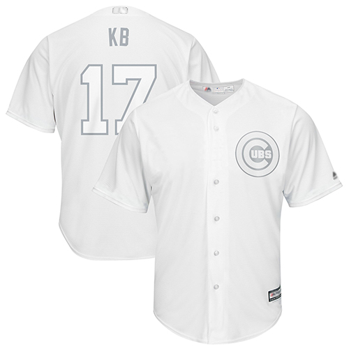 Cubs #17 Kris Bryant White "KB" Players Weekend Cool Base Stitched Baseball Jersey